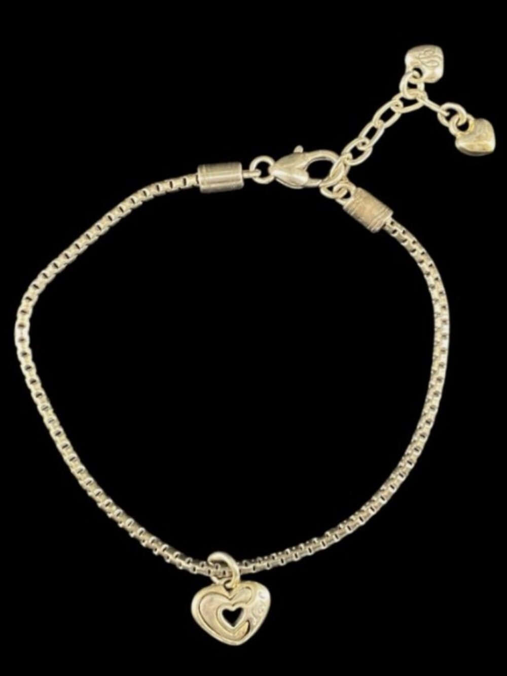Brighton 2‑Tone Heart Anklet Retired "Golden Spring" - Like New